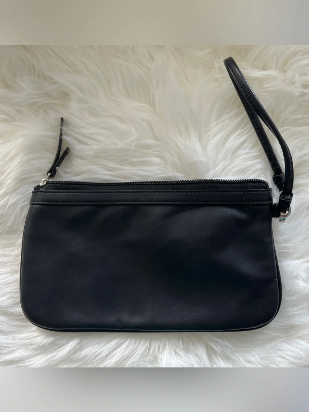 Nine West Vegan Leather Black Studded Wristlet